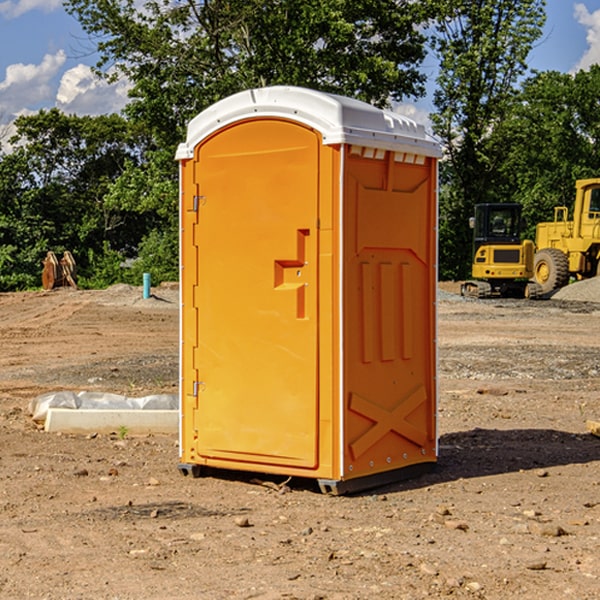 how often are the portable restrooms cleaned and serviced during a rental period in Jessup